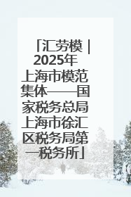 汇劳模｜2025年上海市模范集体——国家税务总局上海市徐汇区税务局第一税务所