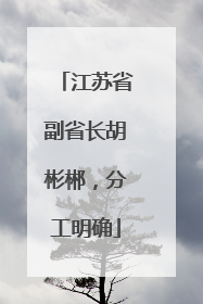 江苏省副省长胡彬郴，分工明确