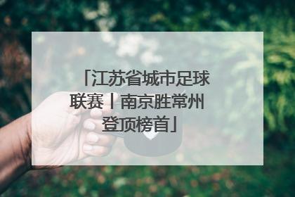 江苏省城市足球联赛丨南京胜常州 登顶榜首