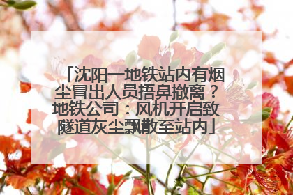 沈阳一地铁站内有烟尘冒出人员捂鼻撤离？地铁公司：风机开启致隧道灰尘飘散至站内