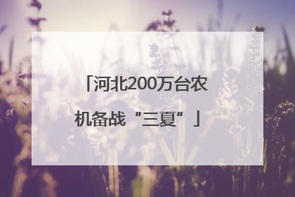 河北200万台农机备战“三夏”