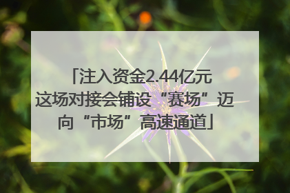 注入资金2.44亿元 这场对接会铺设“赛场”迈向“市场”高速通道