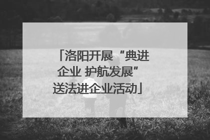 洛阳开展“典进企业 护航发展”送法进企业活动