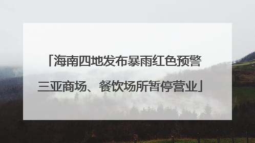 海南四地发布暴雨红色预警 三亚商场、餐饮场所暂停营业