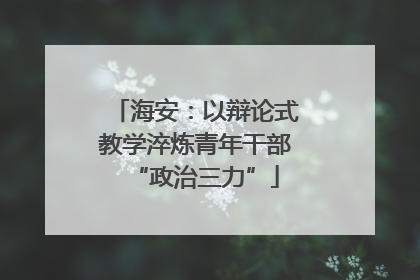海安：以辩论式教学淬炼青年干部“政治三力”