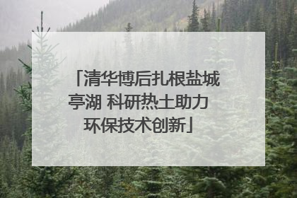 清华博后扎根盐城亭湖 科研热土助力环保技术创新