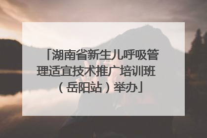 湖南省新生儿呼吸管理适宜技术推广培训班（岳阳站）举办