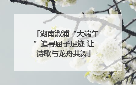 湖南溆浦“大端午”追寻屈子足迹 让诗歌与龙舟共舞