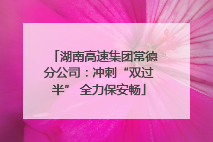 湖南高速集团常德分公司：冲刺“双过半” 全力保安畅