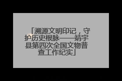 溯源文明印记，守护历史根脉——靖宇县第四次全国文物普查工作纪实