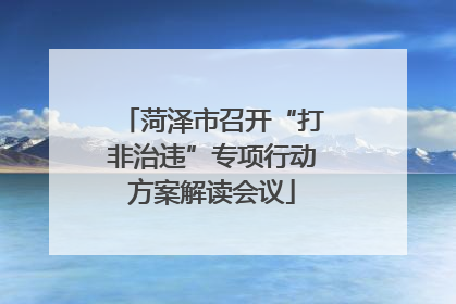 菏泽市召开“打非治违”专项行动方案解读会议