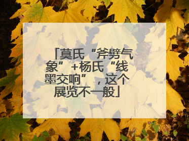 莫氏“斧劈气象”+杨氏“线墨交响”，这个展览不一般