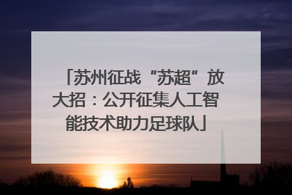 苏州征战“苏超”放大招：公开征集人工智能技术助力足球队
