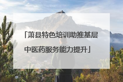 萧县特色培训助推基层中医药服务能力提升