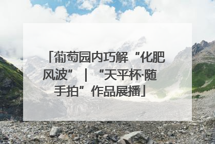 葡萄园内巧解“化肥风波”｜“天平杯·随手拍”作品展播