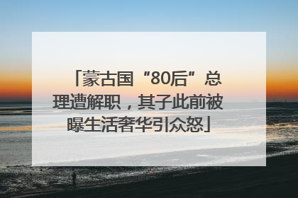 蒙古国“80后”总理遭解职，其子此前被曝生活奢华引众怒