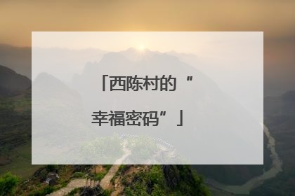 西陈村的“幸福密码”