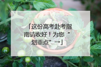 这份高考赴考指南请收好！为您“划重点”→