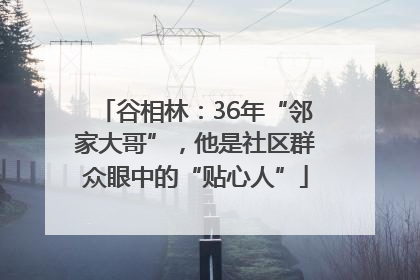 谷相林：36年“邻家大哥”，他是社区群众眼中的“贴心人”