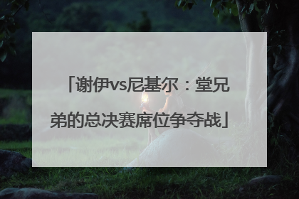 谢伊vs尼基尔：堂兄弟的总决赛席位争夺战