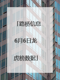 路桥信息6月6日龙虎榜数据