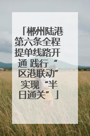 郴州陆港第六条全程提单线路开通 践行“区港联动” 实现“半日通关”