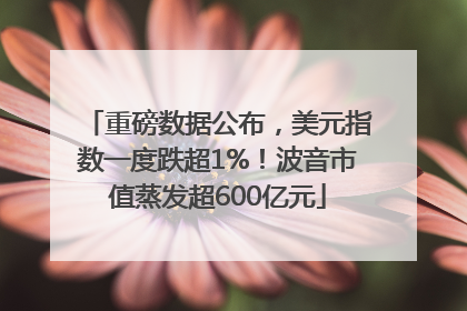 重磅数据公布，美元指数一度跌超1%！波音市值蒸发超600亿元