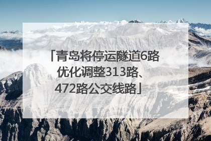 青岛将停运隧道6路 优化调整313路、472路公交线路