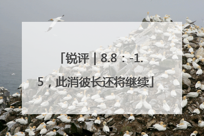 锐评｜8.8：-1.5，此消彼长还将继续