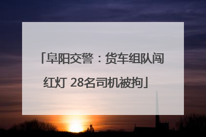 阜阳交警：货车组队闯红灯 28名司机被拘