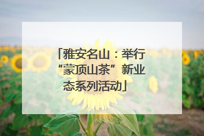雅安名山：举行“蒙顶山茶”新业态系列活动