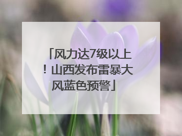 风力达7级以上！山西发布雷暴大风蓝色预警