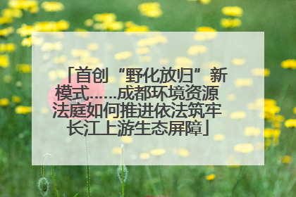 首创“野化放归”新模式……成都环境资源法庭如何推进依法筑牢长江上游生态屏障