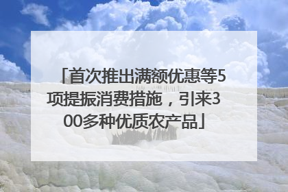首次推出满额优惠等5项提振消费措施，引来300多种优质农产品
