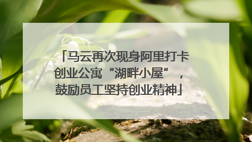马云再次现身阿里打卡创业公寓“湖畔小屋”，鼓励员工坚持创业精神