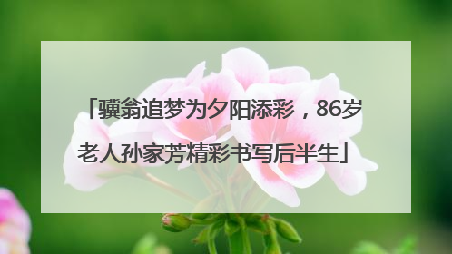 骥翁追梦为夕阳添彩，86岁老人孙家芳精彩书写后半生