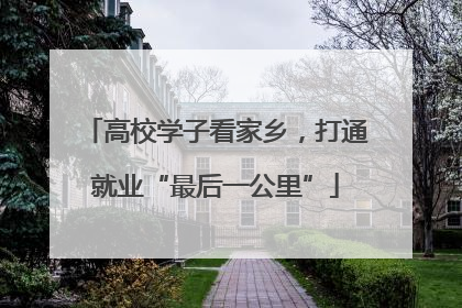 高校学子看家乡，打通就业“最后一公里”