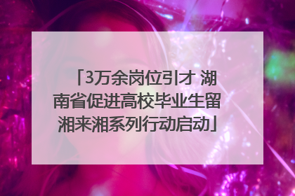 3万余岗位引才 湖南省促进高校毕业生留湘来湘系列行动启动