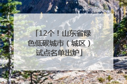 12个！山东省绿色低碳城市（城区）试点名单出炉