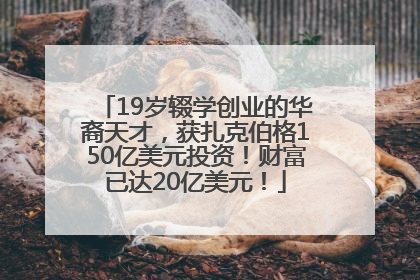 19岁辍学创业的华裔天才，获扎克伯格150亿美元投资！财富已达20亿美元！