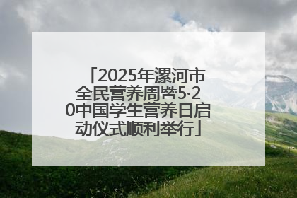 2025年漯河市全民营养周暨5·20中国学生营养日启动仪式顺利举行