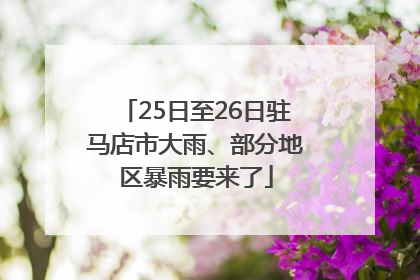 25日至26日驻马店市大雨、部分地区暴雨要来了