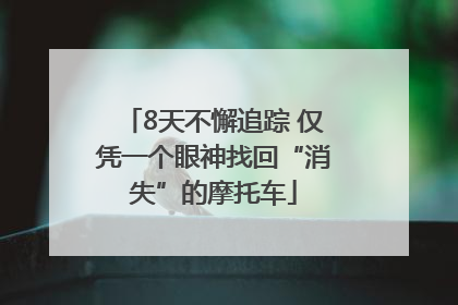 8天不懈追踪 仅凭一个眼神找回“消失”的摩托车